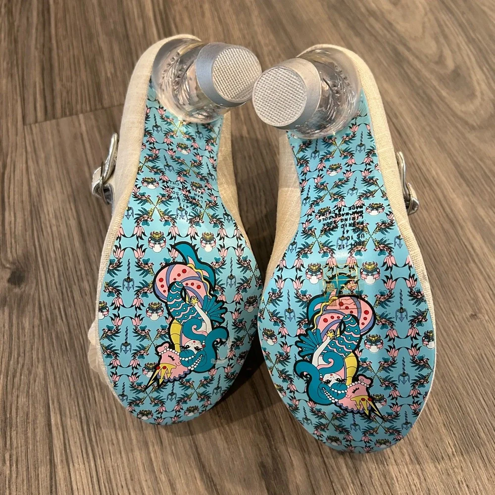 Irregular Choice Floral with clear high heel shoe sz 10 New w/out box - Picture 12 of 13